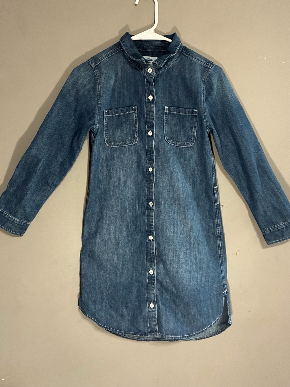 Denim Button-Up Shirt Dress - Blue - Picture 1 of 1